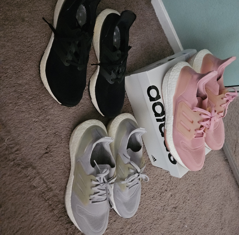 adidas Athletic Shoes Bundle in Pink, Black, and Light Gray